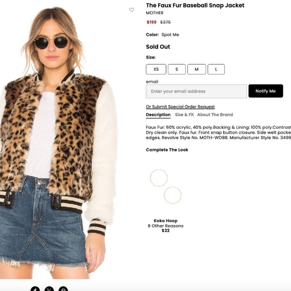 Iconic MOTHER Faux Fur Leopard Print Bomber Jacket - Picture 7 of 7